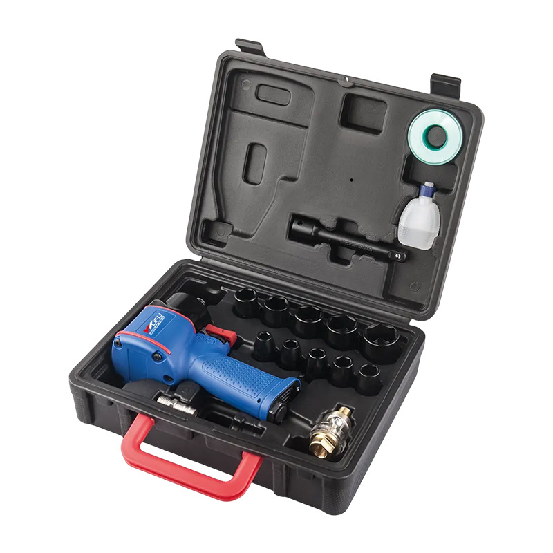 Llave neumática WF-002M personalizada transfronteriza de 1/2 pulgadas pistola de viento pequeña de grado industrial Juego de herramientas de reparación de automóviles de 17 piezas