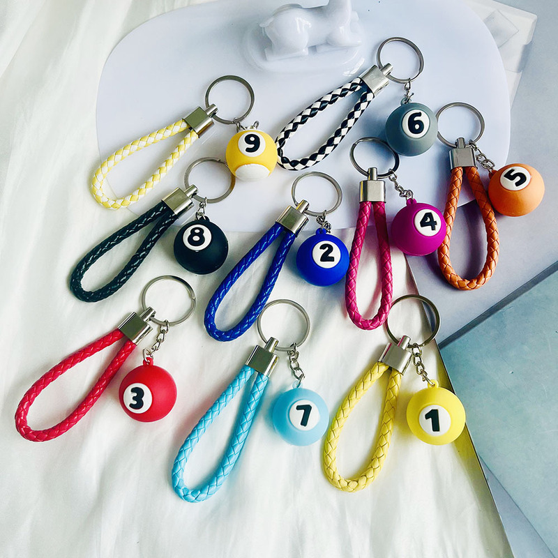 Creative mini simulation billiard keychain personality billiard doll key chain car bag ornaments gift wholesale Creative mini simulation billiard keychain personality billiard doll key chain car bag ornaments gift wholesale