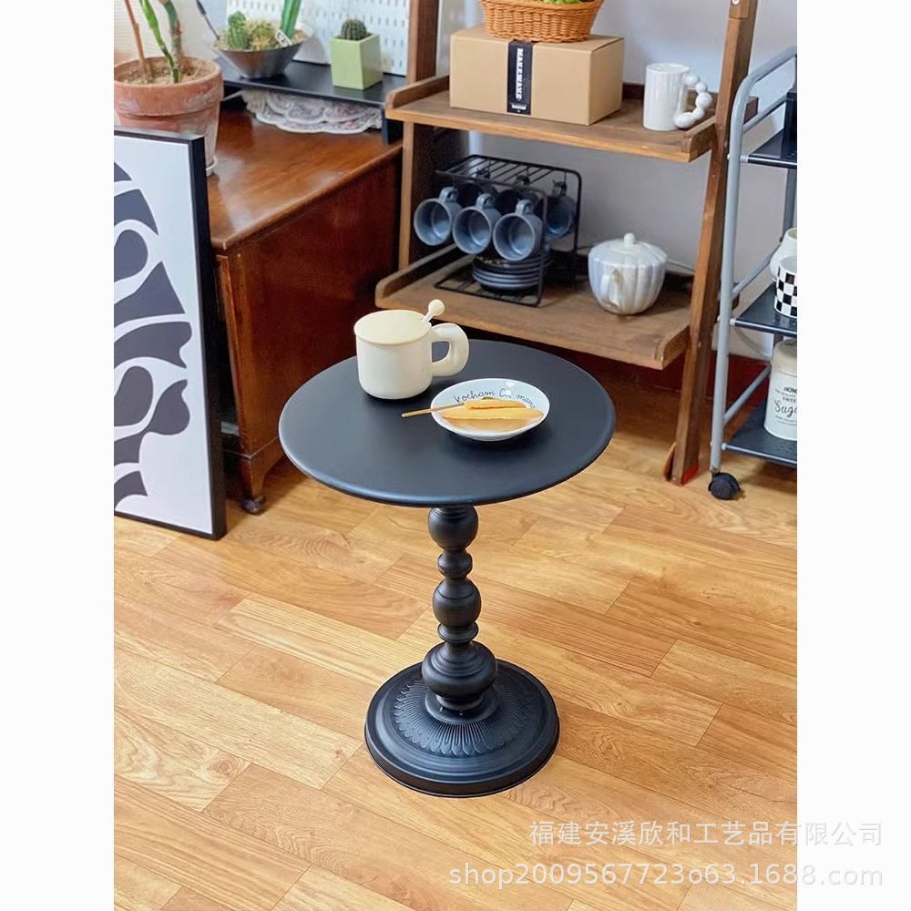 Sofá de lujo ligero sala de estar pequeña mesa de té mesa lateral esquina retro hierro forjado cabecera mesa redonda balcón