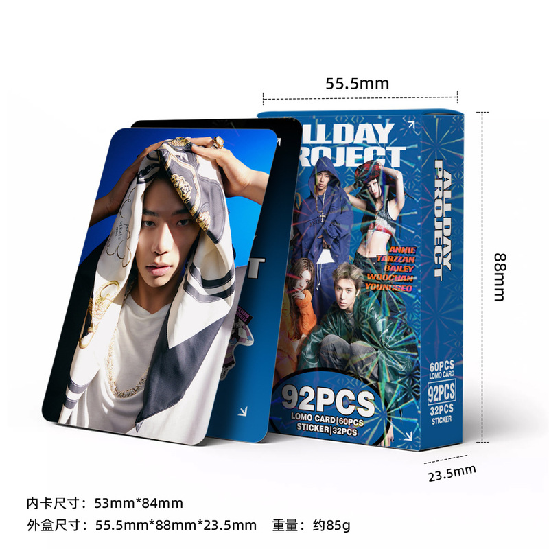 现货92张小卡ALLDAY PROJECT周边明星写真照片卡文具贴纸LOMO卡片|undefined
