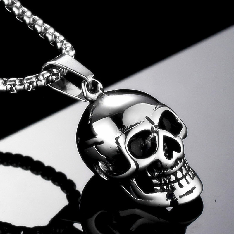 Skull hanger ketting voor heren, oversized gothic halloween_voghion.com