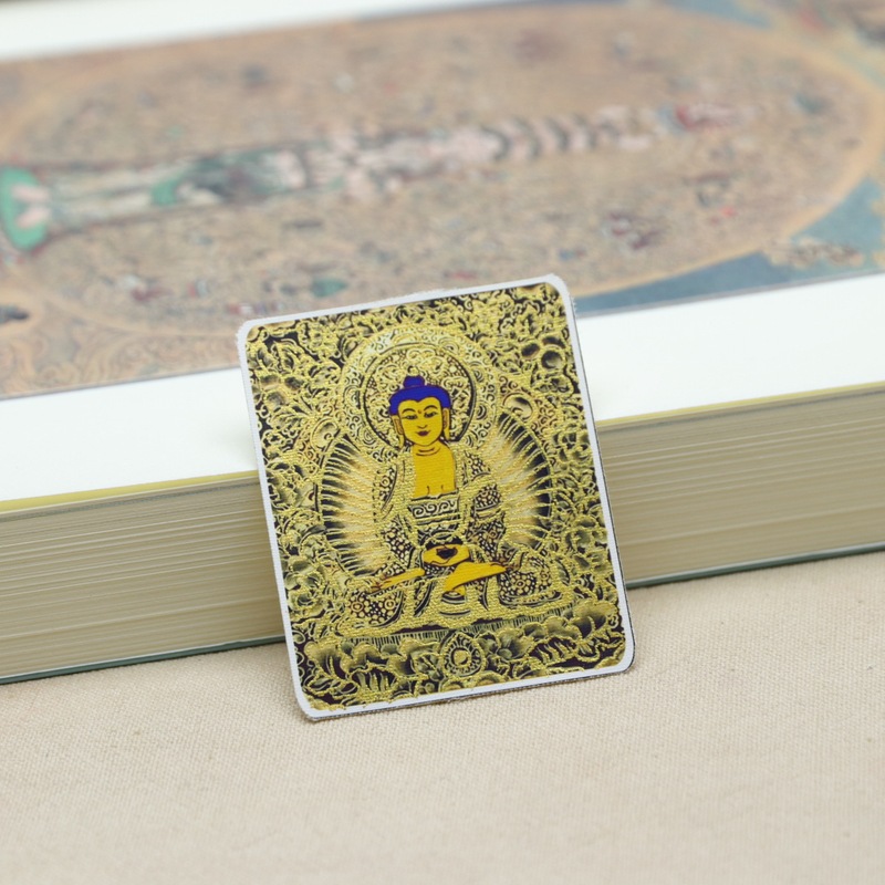 手描きの金張りチベット風五台山五八守護タンカ卸売ペンダントペンダントポータブル仏陀|undefined