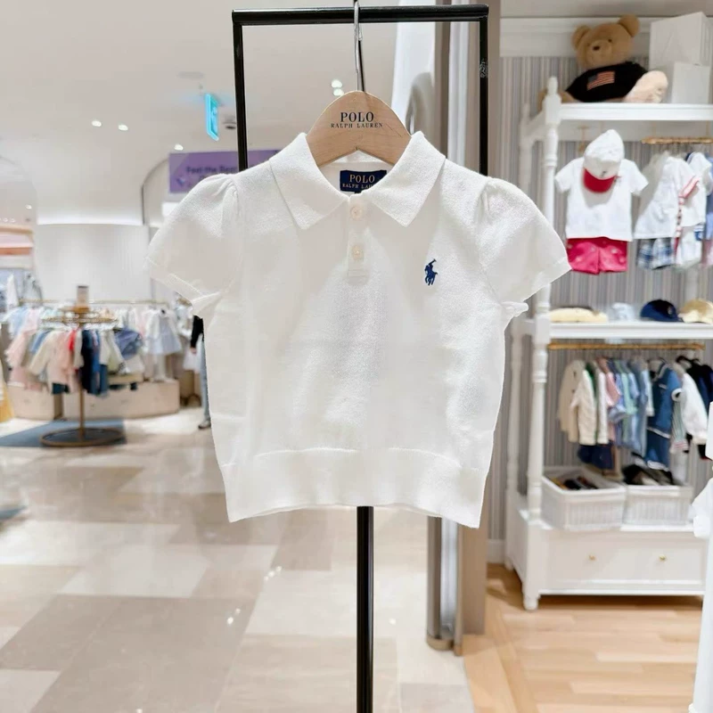 Ralph lauren пони универсальный трикотажный базовый свитер футболка (в наличии на складе) с вышивкой короткий рукав