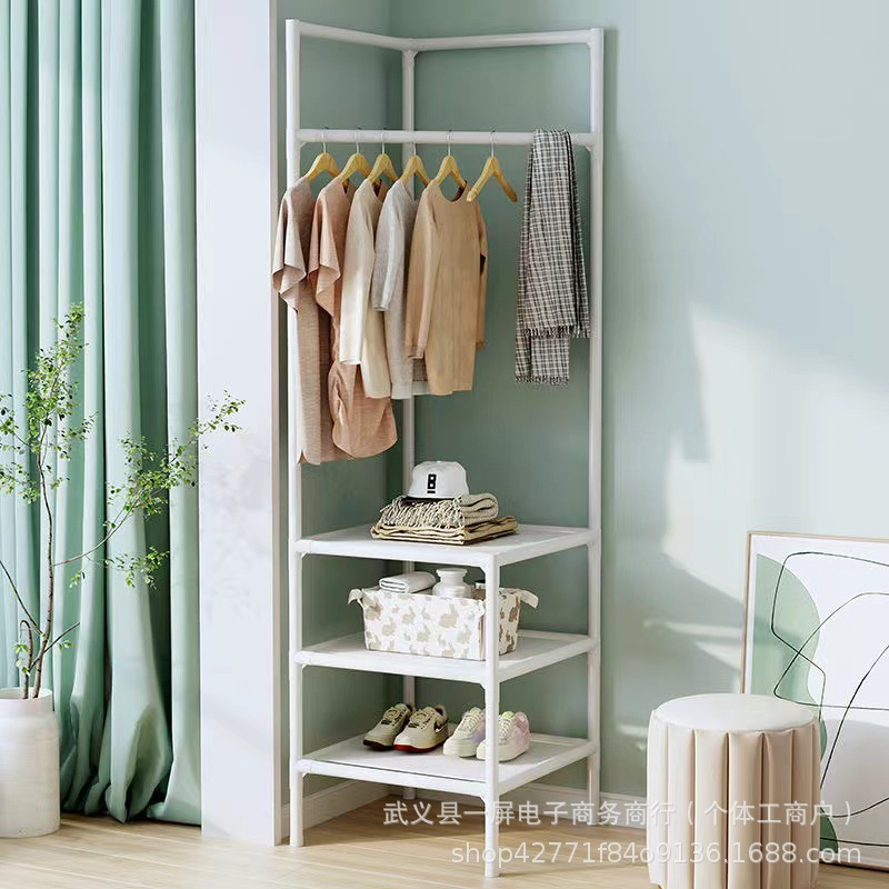 Esquina percha de ropa estante de cabezal de cama dormitorio percha de ropa doméstica simple percha de ropa triangular percha de ropa estante de piso