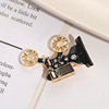 Small design brooch, pin, badge, European style, trend of season, with gem, wholesale