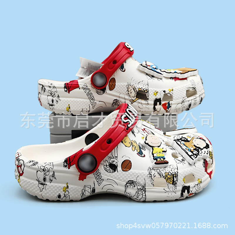 cross新款卡通联名萌露比立体鞋花 儿童防滑洞洞鞋潮流凉鞋|undefined