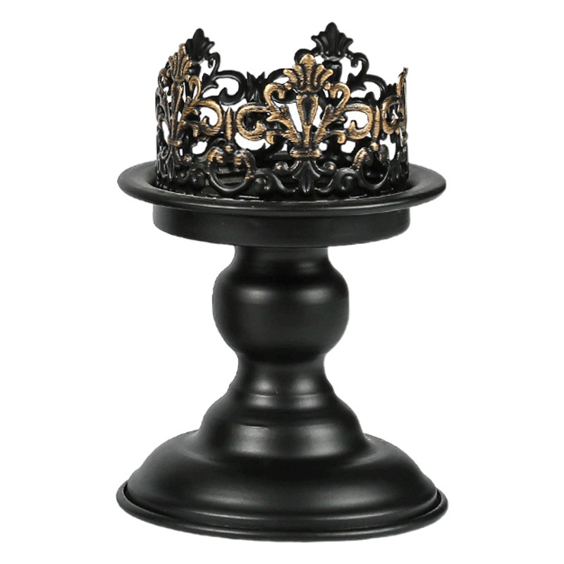 Vela grande retro estadounidense transfronteriza B & B Hotel Decoración suave Taza de vela de hierro forjado Accesorios de boda Porta de vela Adornos