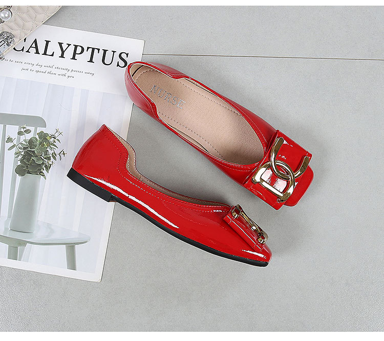 Women's Flat Shoes For Women Square Toe Low Heel Casual Work Shoes_voghion.com