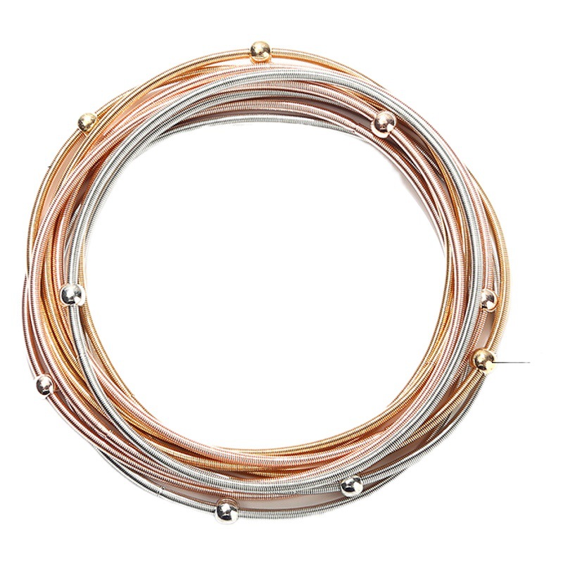 1,7mm x 19cm metal joyería de primavera regalo clásico mini lindo suave bola color mezclado pulsera de primavera para las mujeres