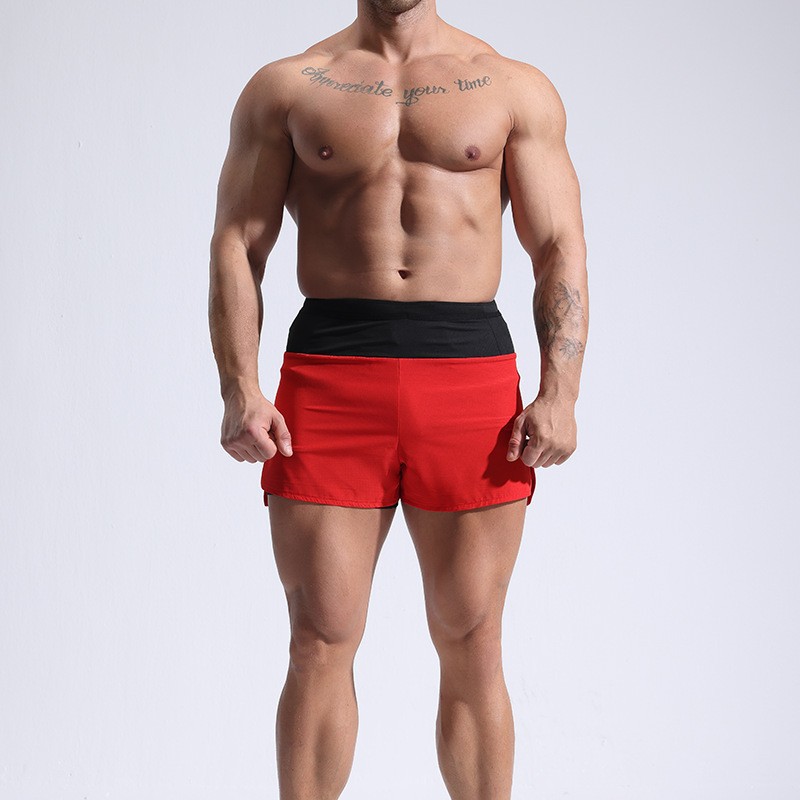 Procesamiento de superfábrica personalizado de hombre de doble capa para correr pantalones cortos deportivos pantalones cortos de fitness transfronterizos falsos de dos piezas
