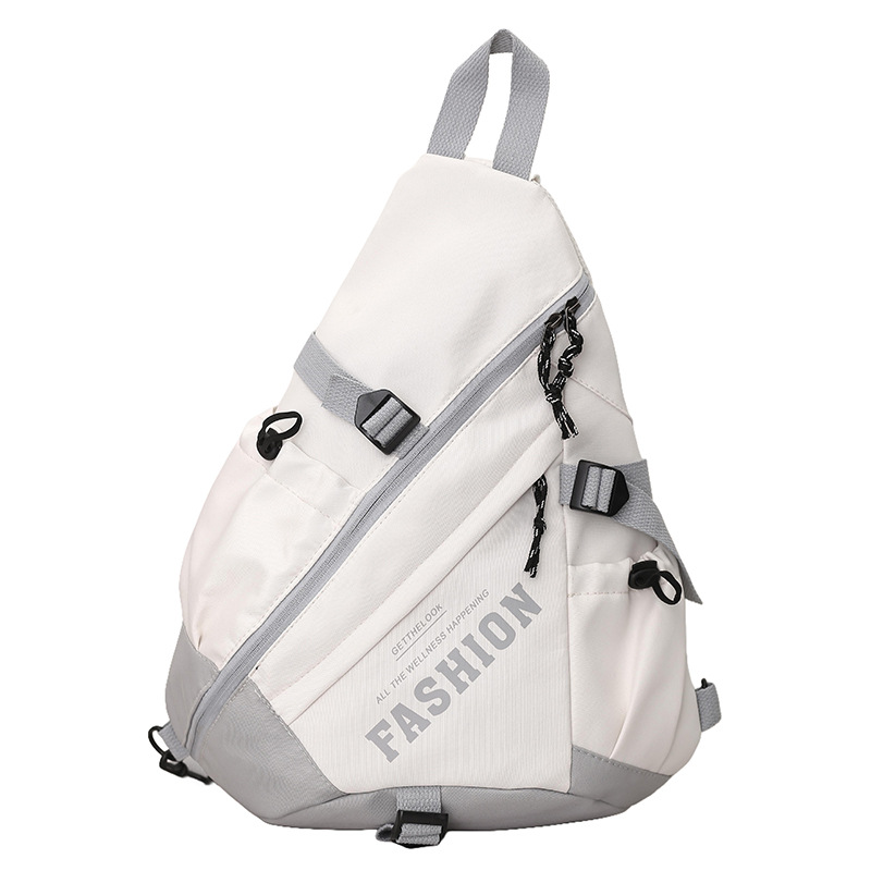 Nuevo estilo coreano de contraste de color bolso de pecho de mujer letras extranjeras de gran capacidad mochila deportiva de ocio mochila de bicicleta