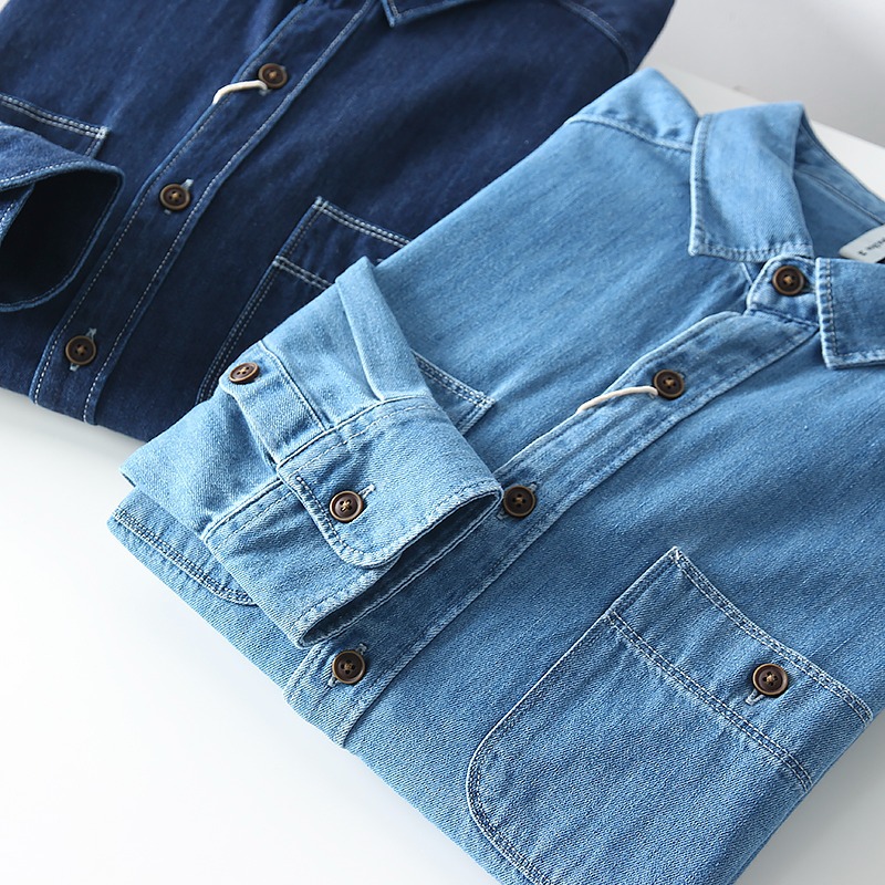 Herren Denim Mantel Locker Passend Frühling Herbst Freizeitjacke_voghion.com