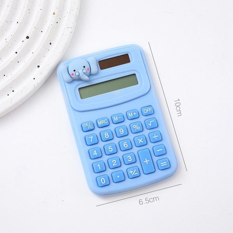 Calculadora mini de dibujos animados, diseño creativo para estudiantes