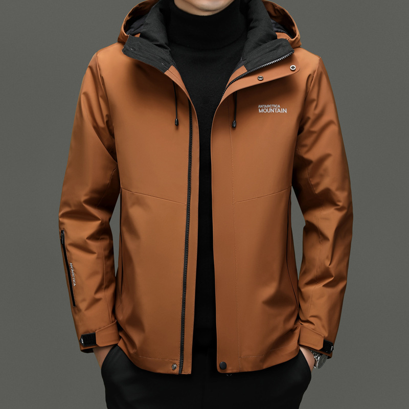 Jiaxing Men's down Jacket 2026 Winter Casual Detachable White Duck down Coat Outdoor Sports Hooded Jacket