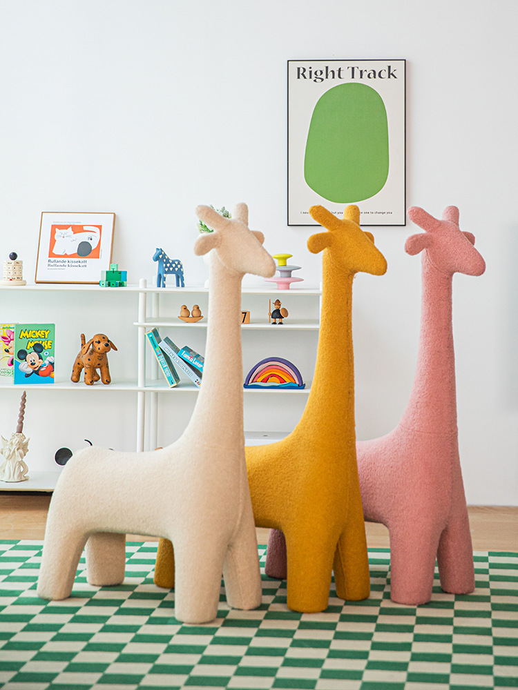 Animal Stool Nordic Giraffe Chair Creative Baby Children's Toy Decoration Ornament Stool Entry-level Shoe Changing Stool Living Room