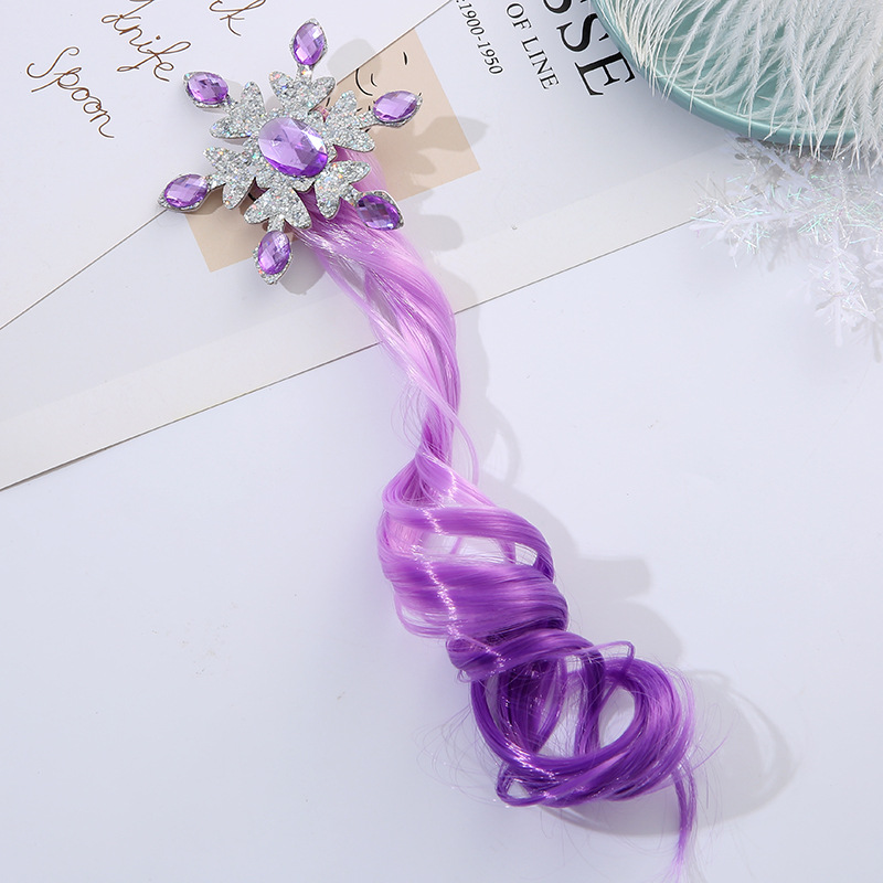 50g Weight Hair Clip Hair Accessories Type 1 Piece Quantity Holiday, Travel Occasion high temperature wire Material Snowflake Pattern Kid'S Gender Diamond Design Princess Style Princess Kid'S Snowflake High Temperature Wire Diamond Hair Clip 4