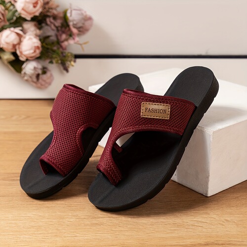 Women's Breathable Mesh Flat Slippers - Comfortable, -Sli