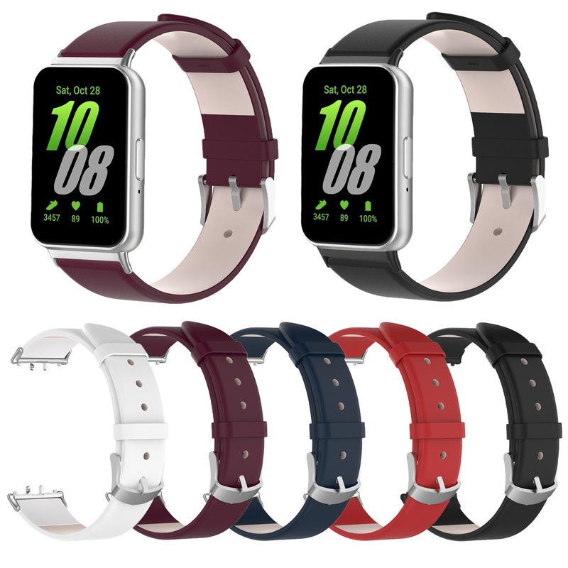 Suitable for Samsung Galaxy Fit3 Leather Strap, Samsung Sm-R390 Watch Leather Wristband, Metal Buckle Strap