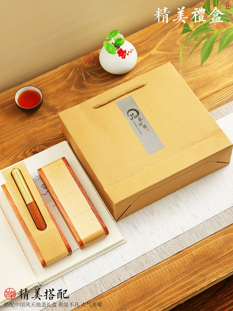 Wooden black rollerball pen, commemorative wooden box