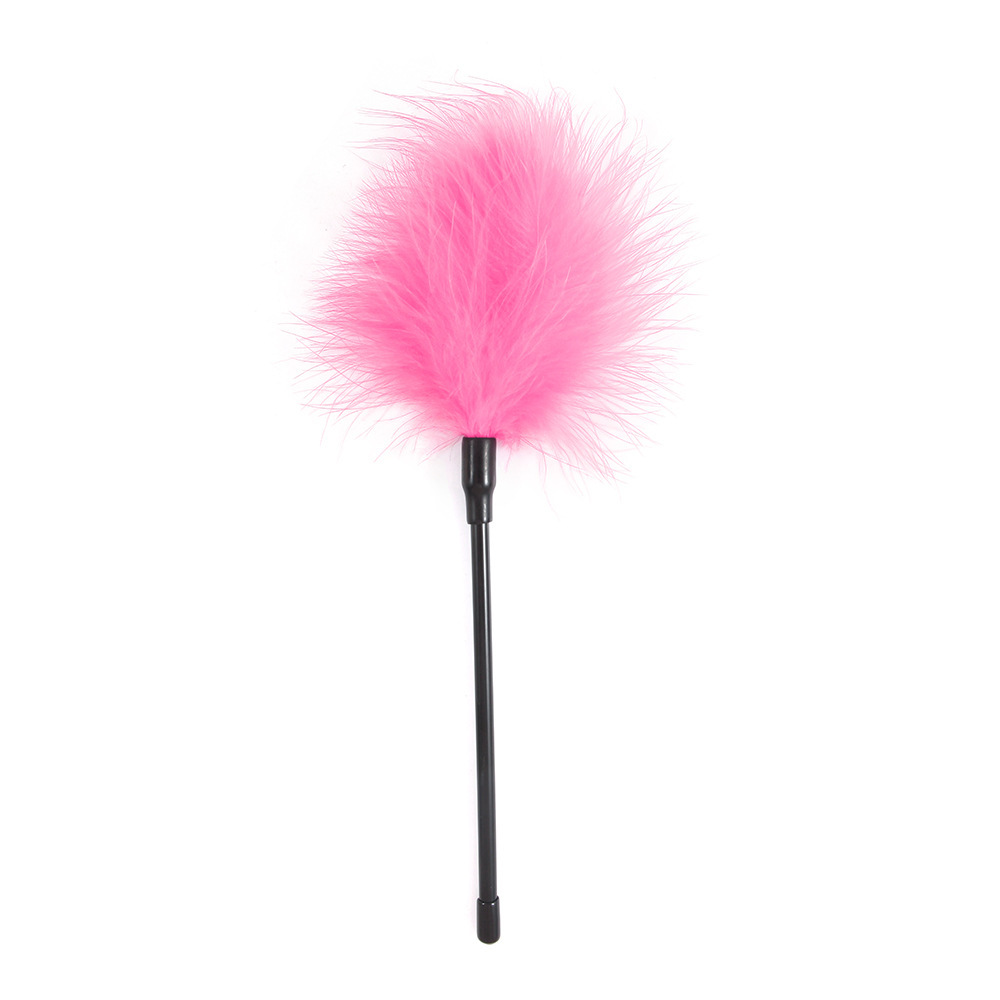 Adult Feather Teaser Stick for Couples, Soft Plume Sensory Play Toy, Red — detail image 1