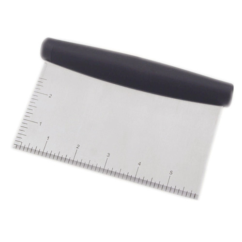 Wholesale plastic handle stainless steel scraping blade flour scraper leveling knife flat scraper baking tool dough cutting