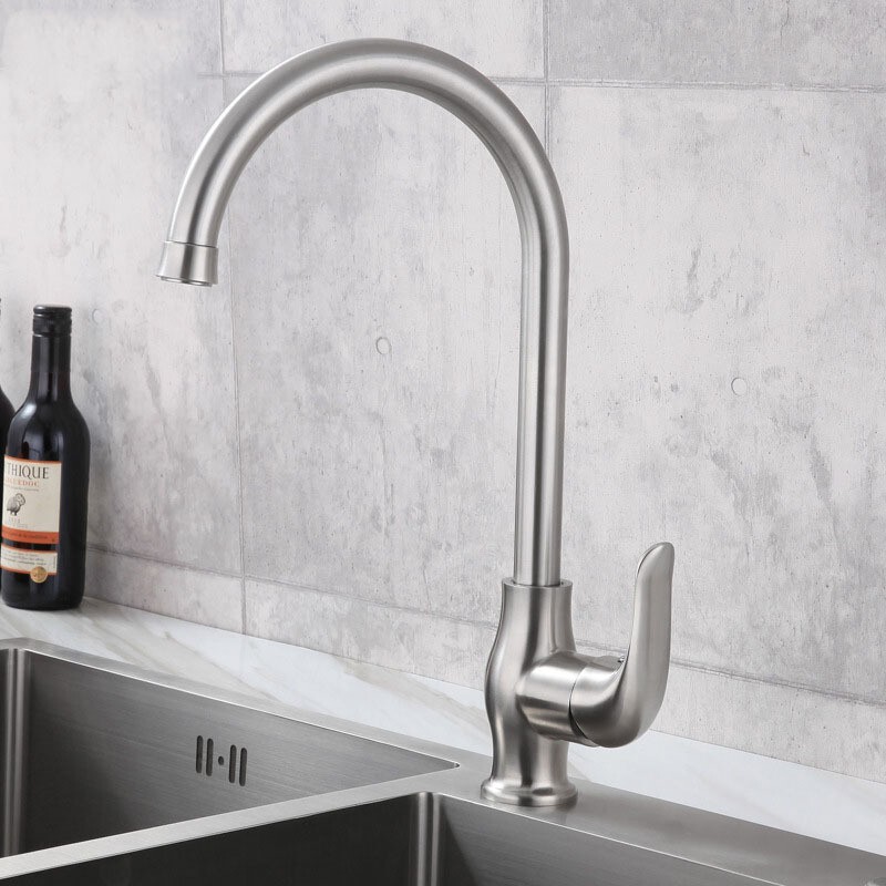 New model 304 stainless steel precision cast kitchen faucet, hot and cold water mixer tap for sink, bathroom fixture
