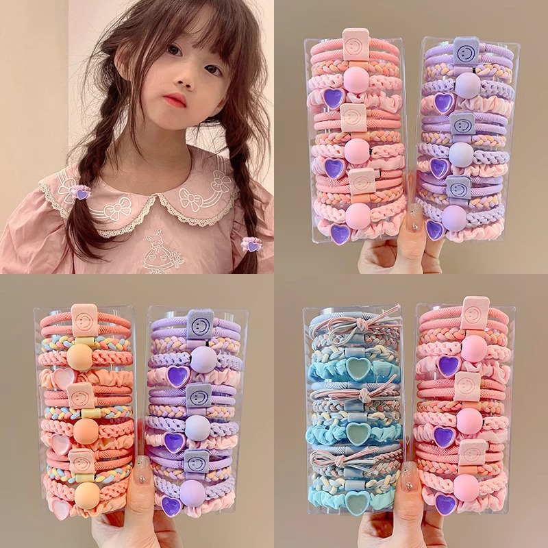 Banda de goma de color para niños niñas atadas cabello cuerda de cabello de alta elasticidad cuerda de cabello duradera de cabello de alta calidad anillo de cabello cubierta de cuero