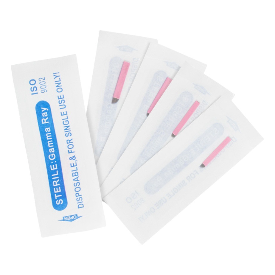 Specialized for Foreign Trade, 0.15mm Needle Thread for Manual Tattooing, Pink Tattooing Manual Needle Piece, Eyebrow Tattooing Manual Needle