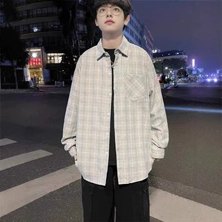 方领春季潮流标准印花衬衫新款男潮日系长袖青春流行简约气质ins