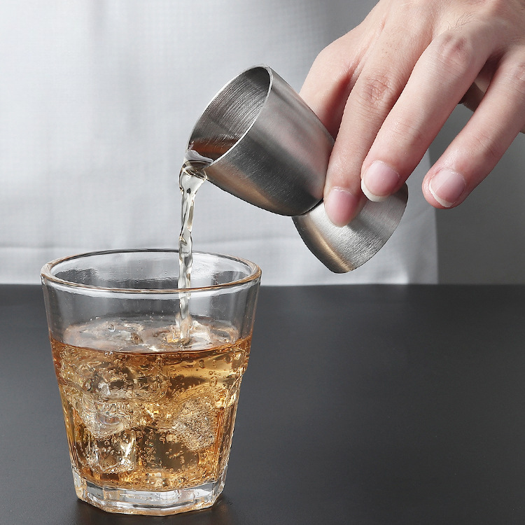 304不锈钢盎司杯调酒器 双头盎司杯定量双头奶茶量杯量酒器配件