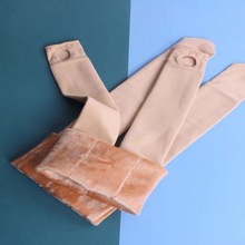 女童肤色踩脚打底裤儿童连裤袜加绒加厚宝宝白色袜子秋冬季配裙子