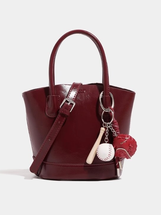 Alto sentido retro bolso de cubo rojo para mujeres otoño invierno nicho bolso de boda bolso portátil de viaje