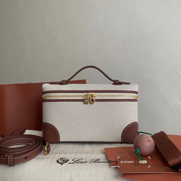Lp Canvas Color-Blocking Lunchbox Bag 2025 New Model Linen Retro Genuine Leather Box Bag Handbag Crossbody Bag Versatile Lp Canvas Color-Blocking Lunchbox Bag 2025 New Model Linen Retro Genuine Leather Box Bag Handbag Crossbody Bag Versatile