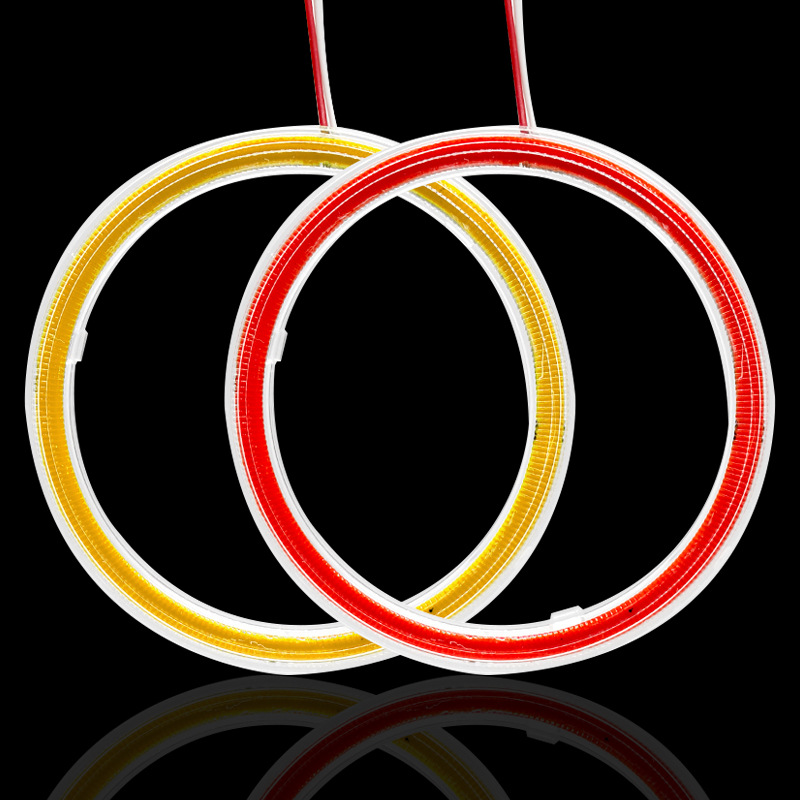Cob Angel Eye Ring Car Led Headlight Lens Decoration High-Brightness Devil Eye Fog Light Daytime Running Light Modification Universal