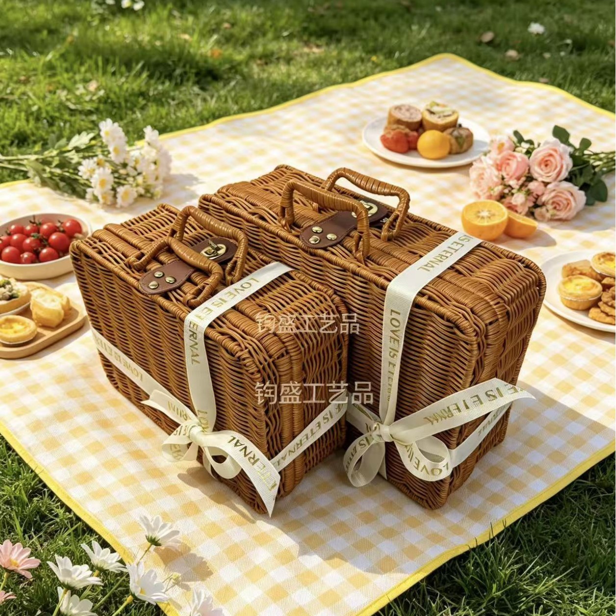 Suitcase Gift Basket, Souvenir Basket, Wedding Bridesmaid and Groomsman Gift Basket, Birthday Return Gift Basket, Storage Basket with Lid