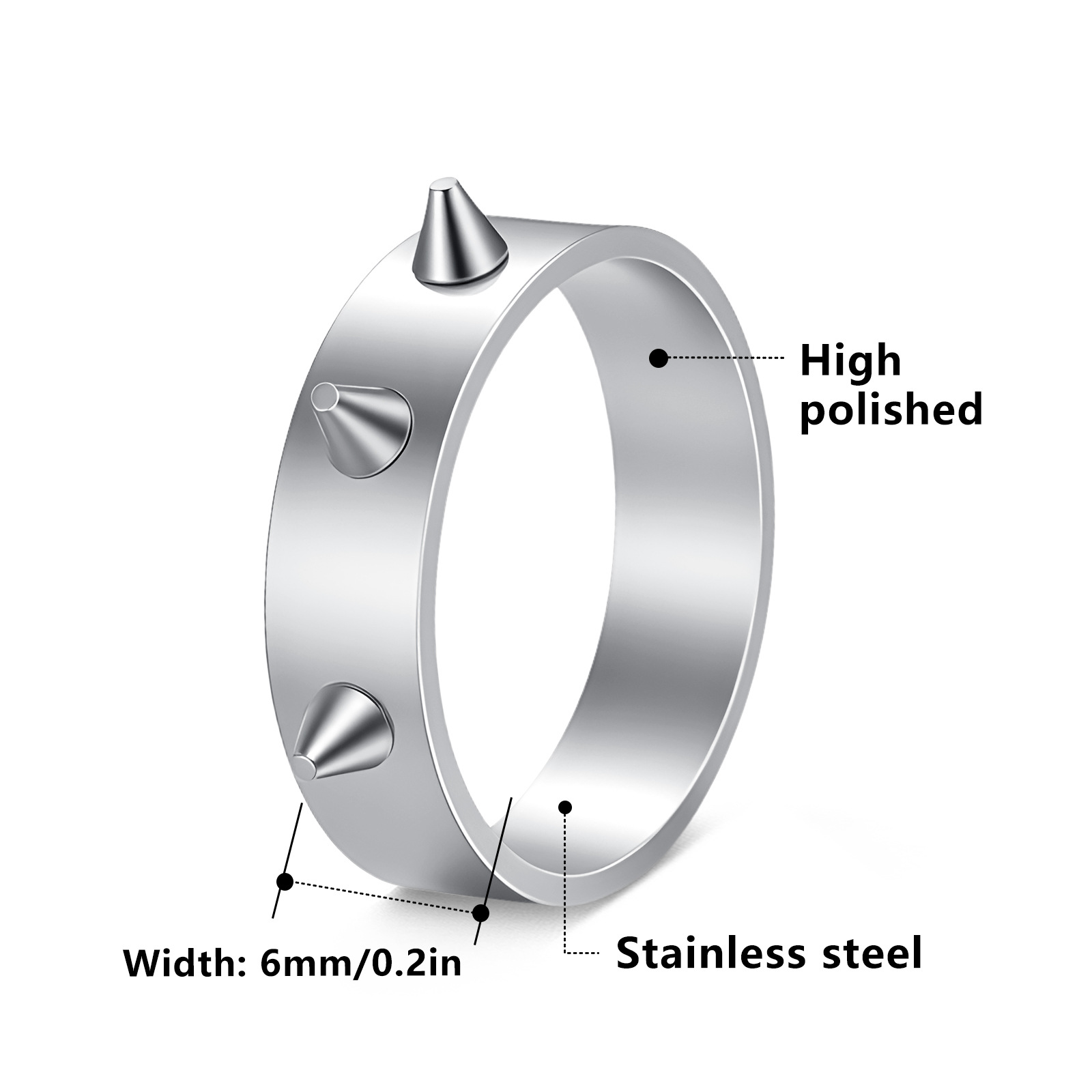 Europa y América punk estilo anti-Lobo anillo 3 uñas de defensa de emergencia anillo 6mm galvanizado hombres y mujeres pareja joyería