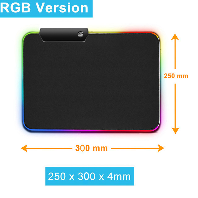 En stock luminoso RGB mouse pad luminoso juego de color mágico LED estera Mesa goma espesada bloqueo borde