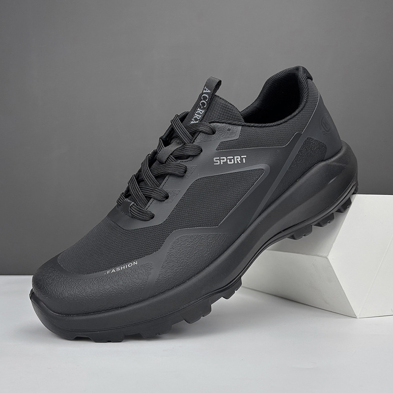 봄과 여름 뉴 운동화 남성 야외 달리기 통기성 메쉬 신발 소프트 단독 미끄럼 방지 두꺼운 단독 남성 캐주얼 신발