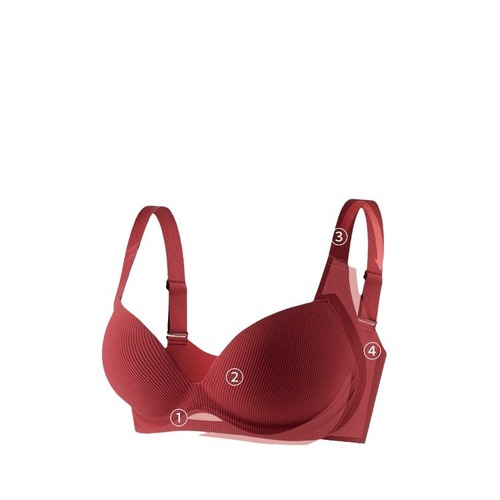 Seamless underwear, women's beauty salon, lifts big breasts, makes them appear smaller, supports to prevent sagging, adjusts the new type of bra without rims