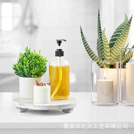 跨境木质化妆品收纳架桌面绿植盆栽底座厨房调料置物架香水蜡烛架