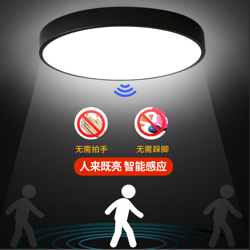 Lámpara de techo inteligente LED lámpara de pasillo lámpara de la escalera lámpara de entrada del pasillo lámpara de inducción del cuerpo humano radar redondo