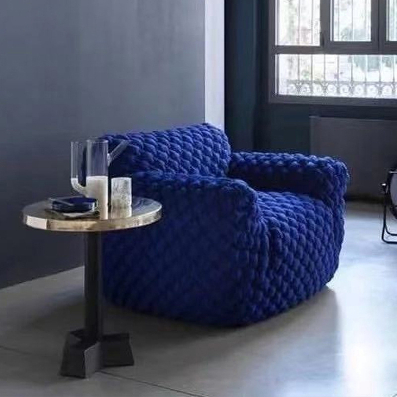 Designer Creative Blue Bear Casual Long Sitting Lazy Sofa Chair Hotel Apartment Personal Single Chair