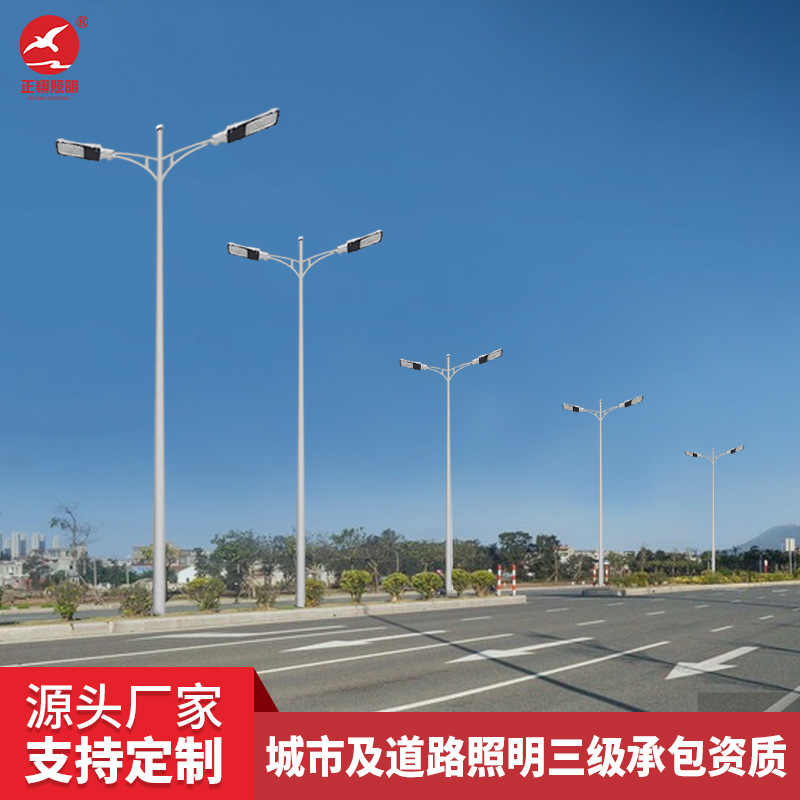 户外8米路灯杆高低臂大功率工程路灯定制led道路灯供应商