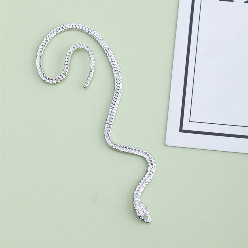 Wholesale Jewelry Fashion Snake Metal Artificial Diamond Plating Inlay Ear Clips display picture 2