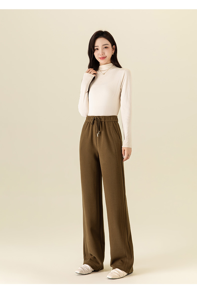 Quần culottes nữ ống rộng lưng thun dáng suông mềm mại — Màu be chi tiết 23