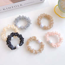 韩国人鱼姬珍珠球发绳少女森系头绳丸子头皮筋欧根纱大肠发圈发饰