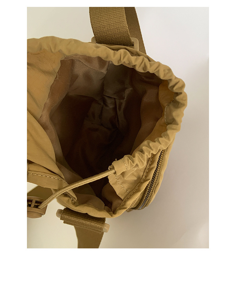 Outdoor portable casual mini single-shoulder bag, simple and versatile drawstring bucket bag, Korean style Instagram niche crossbody women's bag undefined