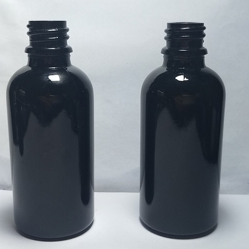 厂家直供50ml黑料遮光精油瓶 精油分装玻璃瓶乳液瓶化妆品中样瓶