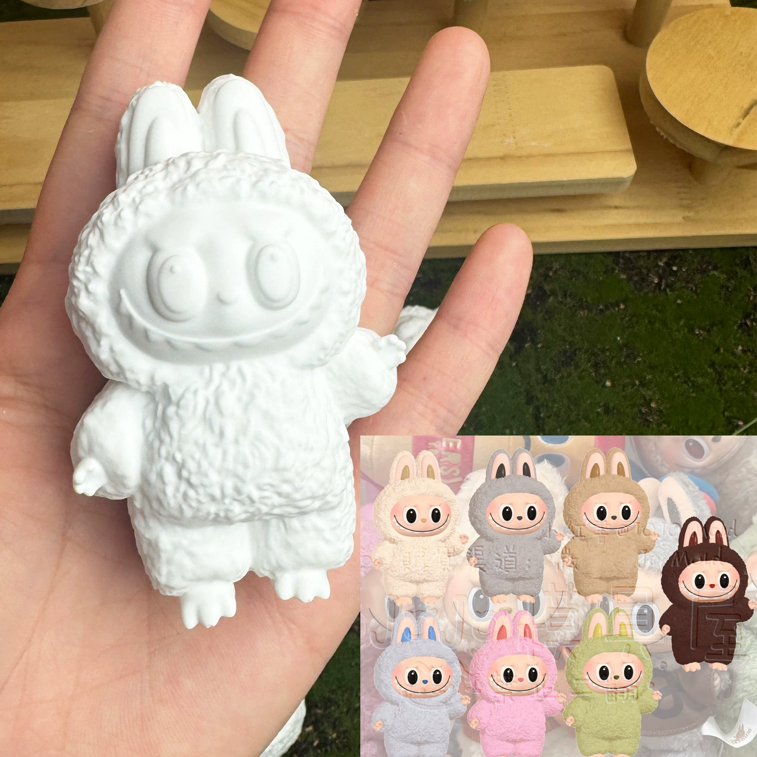 Labubu gypsum doll first generation second generation third generation labubu DIY graffiti peripheral clothes accessories plate