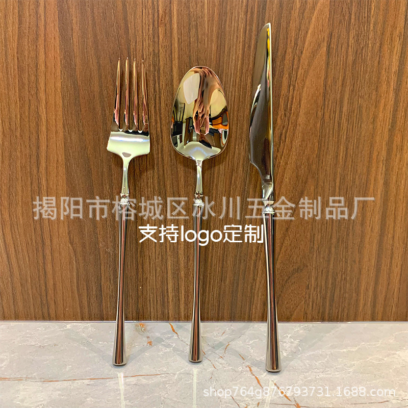 【ボスレディの自腹高級ナイフ・フォーク・スプーン 304ステンレス スモールウエストステーキナイフ・フォーク 洋食メインディッシュセット】|undefined